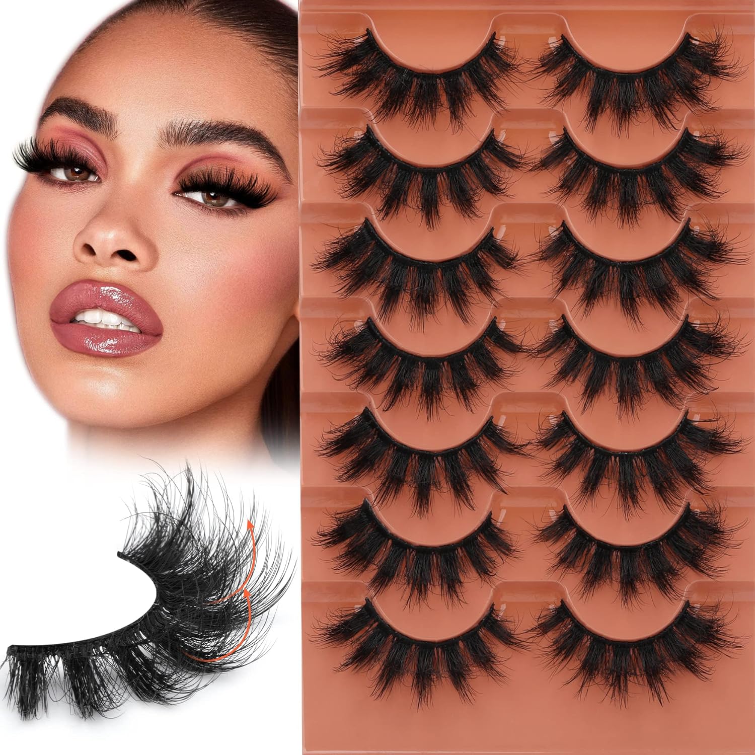 Eyelash Extension Cat Eye - 7pairs Fluffy Lashes 8D False Eyelashes