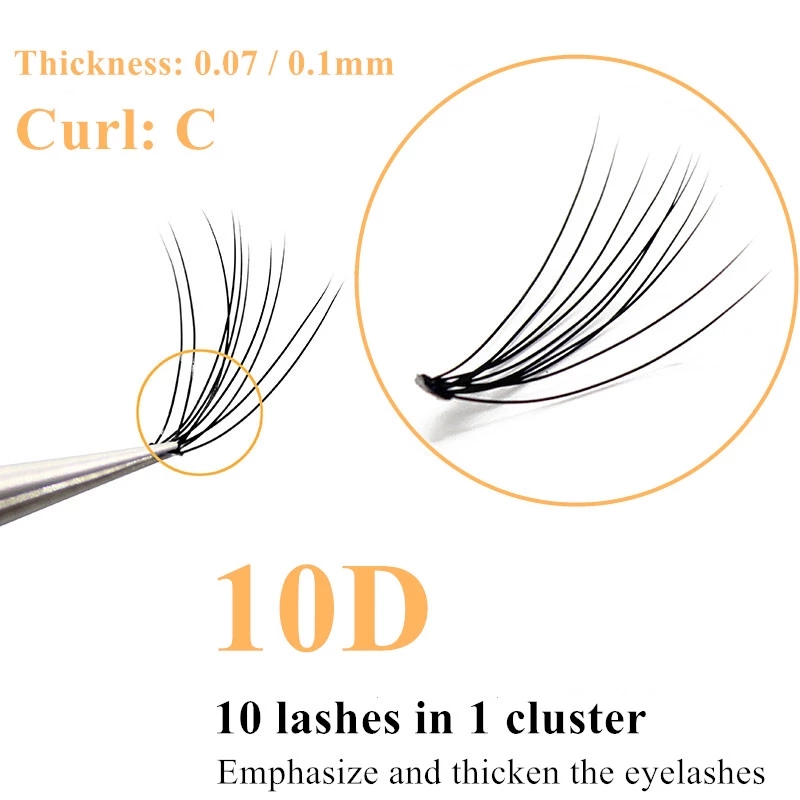 10D Faux Mink Eyelash Clusters - Eyelash Extension Russian Volume recension och pris