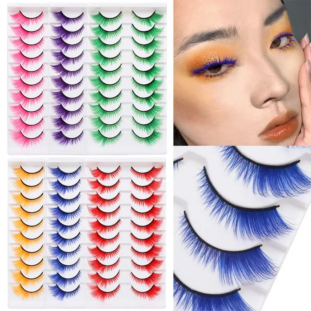10 Pairs Dramatic Look Colored - Eyelash Extension Cat Eye recension och pris