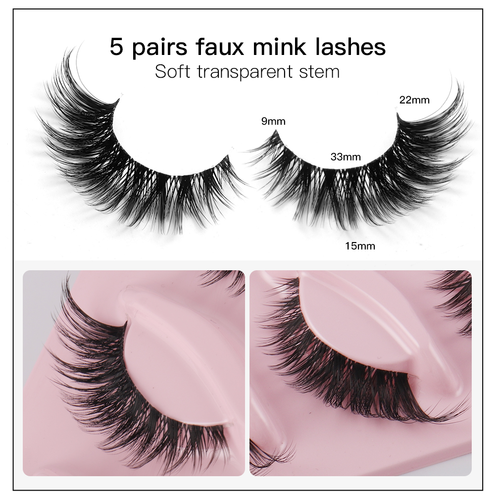 5 Pairs Cat Eye Lashes Faux Mi - Eyelash Extension Cat Eye recension och pris