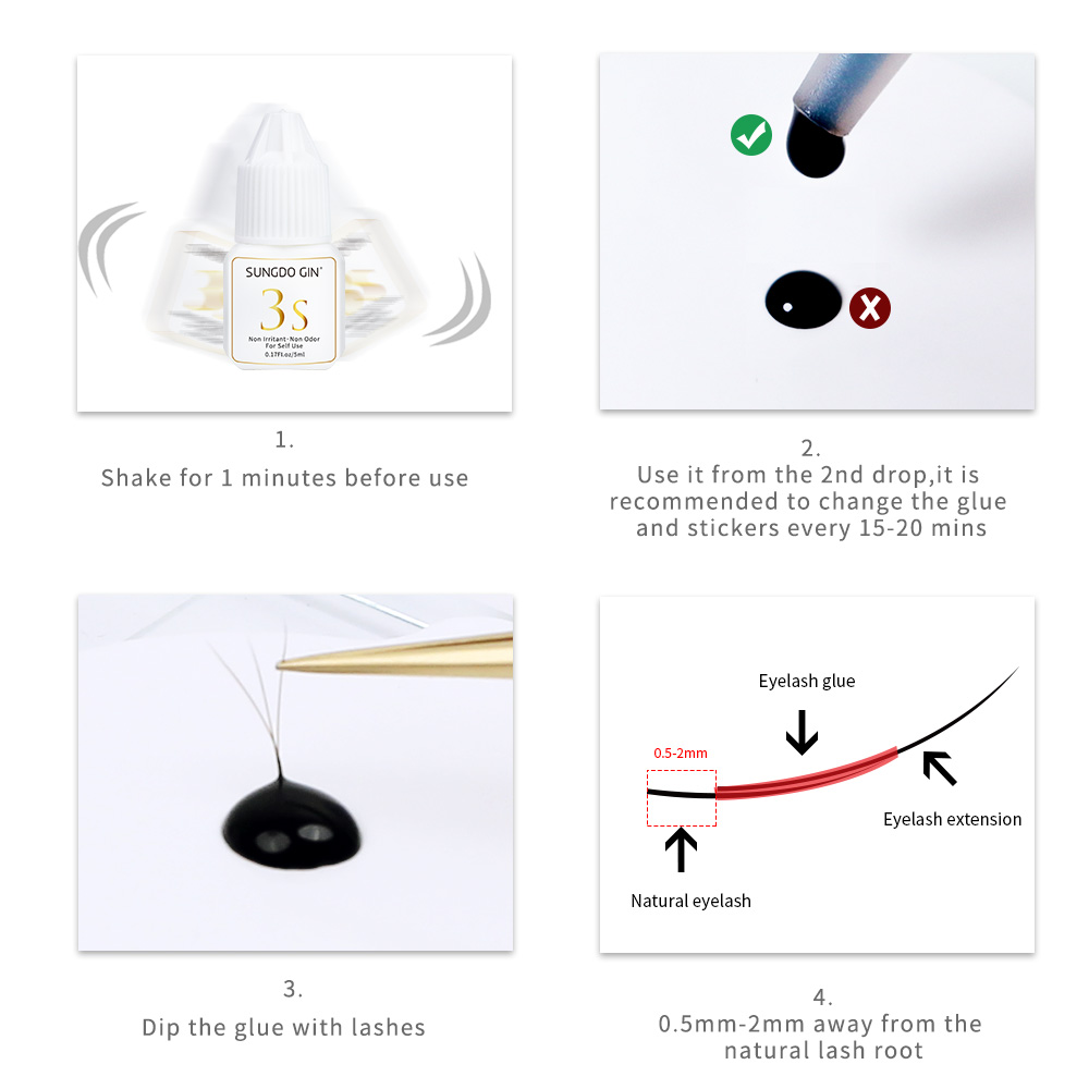 Eyelash Extension Glue 3S Fast - Eyelash Extension Eye Irritation recension och pris
