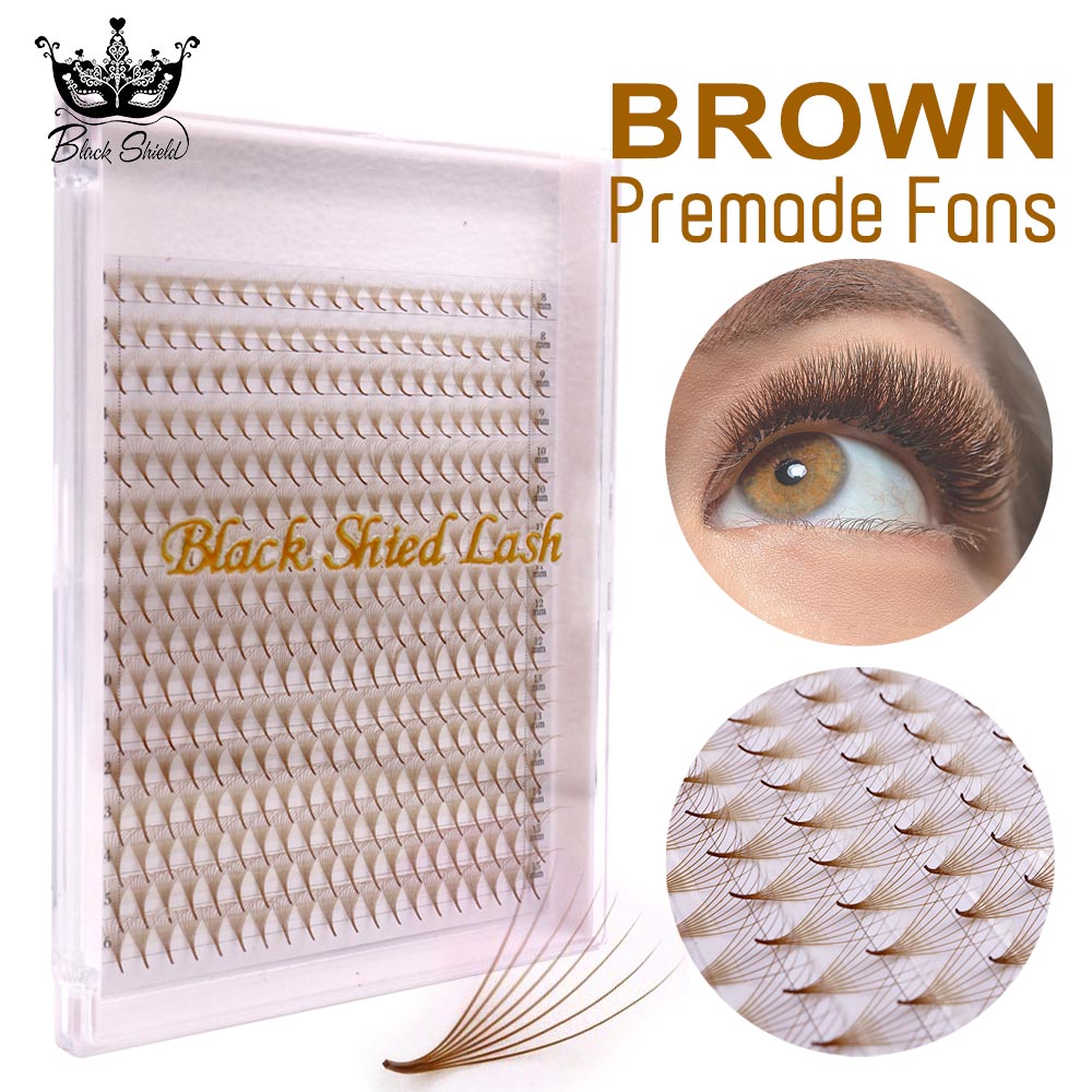 320 Colored Pointy Base Brown  - Eyelash Extension Russian Volume recension och pris