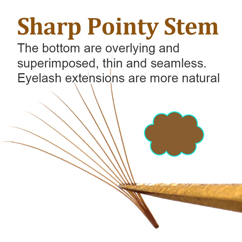 320 Colored Pointy Base Brown  - Eyelash Extension Russian Volume recension och pris