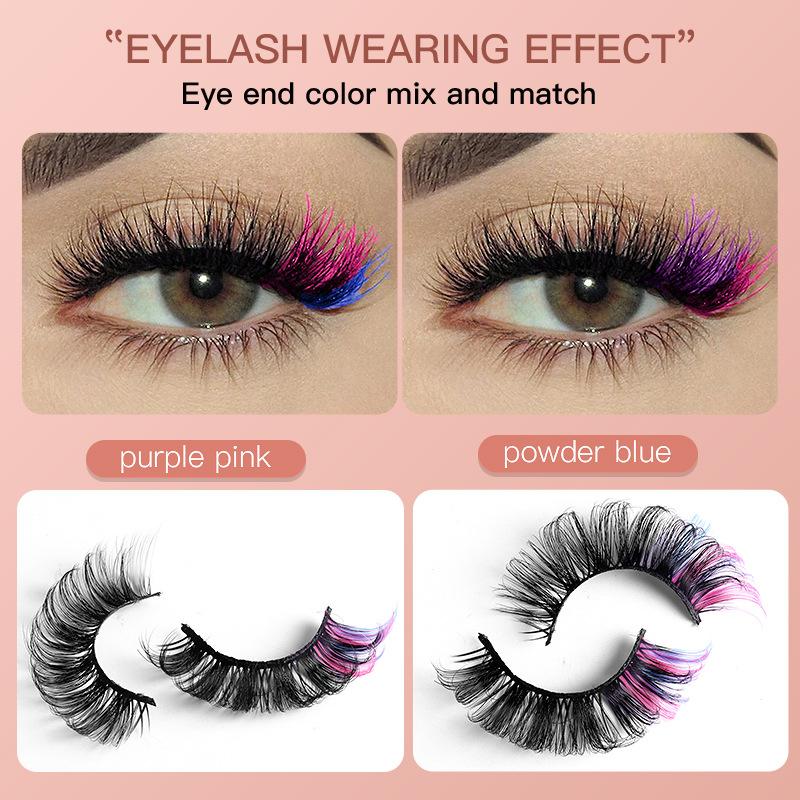 7 Pairs Colorful False Eyelash - Eyelash Extension Russian Volume recension och pris